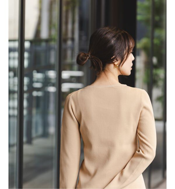 NOBLE「《WEB限定追加》レースアップリブニット」|ニット・セーター|