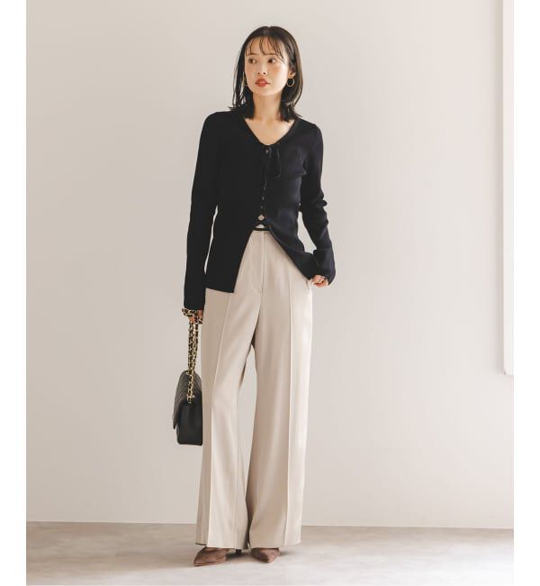 NOBLE「《WEB限定追加》レースアップリブニット」|ニット・セーター|