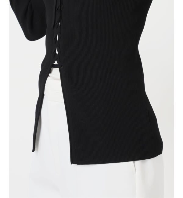 NOBLE「《WEB限定追加》レースアップリブニット」|ニット・セーター|