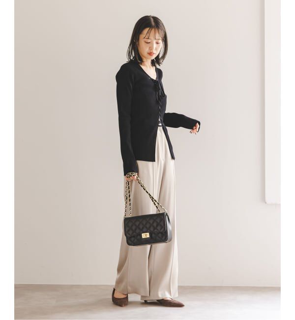 NOBLE「《WEB限定追加》レースアップリブニット」|ニット・セーター|