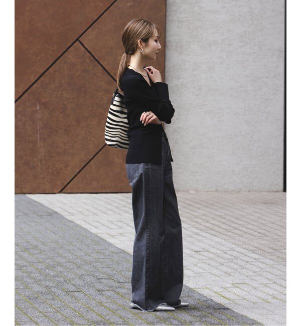 NOBLE「《WEB限定追加》レースアップリブニット」|ニット・セーター|