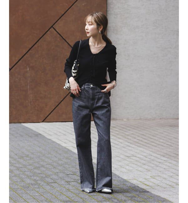 NOBLE「《WEB限定追加》レースアップリブニット」|ニット・セーター|