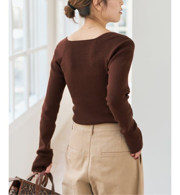 Spick and Span「《手洗い可》スクエアリブニット」|ニット・セーター|