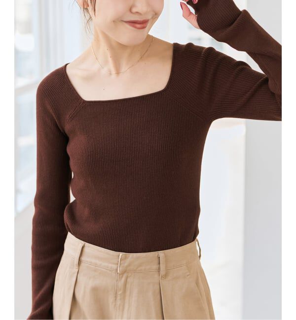 Spick and Span「《手洗い可》スクエアリブニット」|ニット・セーター|