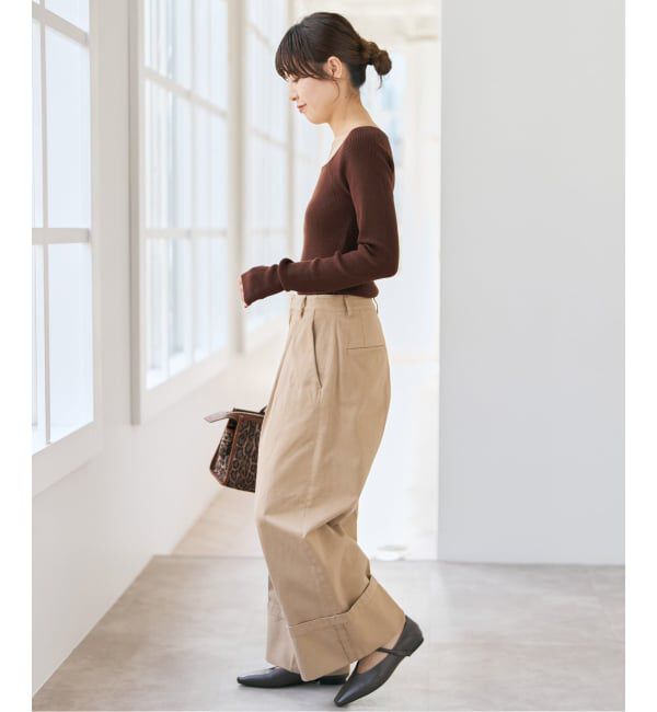 Spick and Span「《手洗い可》スクエアリブニット」|ニット・セーター|