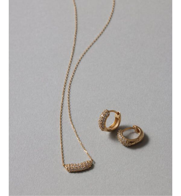 Lilas by Spick&Span「beansパヴェダイヤフープピアス K18（両耳）」|ピアス|