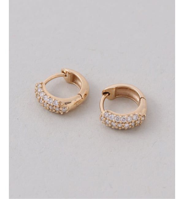 Lilas by Spick&Span「beansパヴェダイヤフープピアス K18（両耳）」|ピアス|