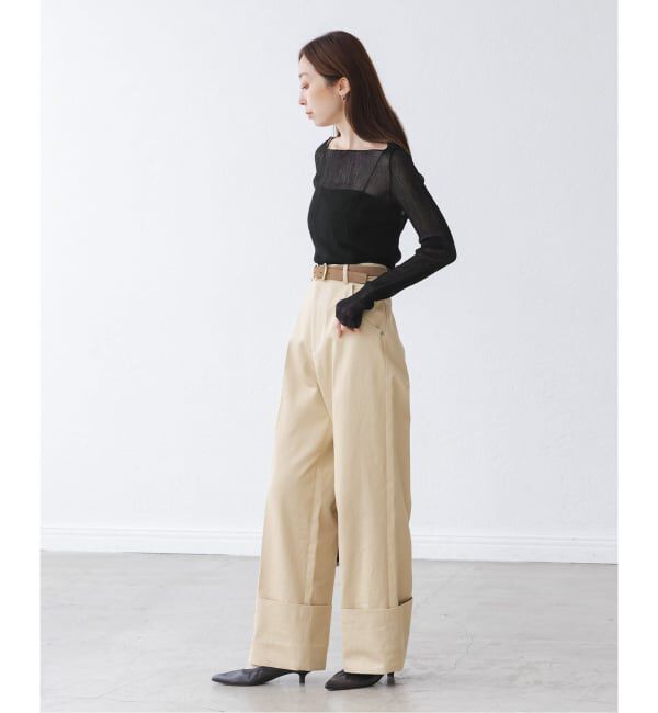 NOBLE「《WEB限定カラー》シアーホリゾンタルリブニット」|ニット・セーター|