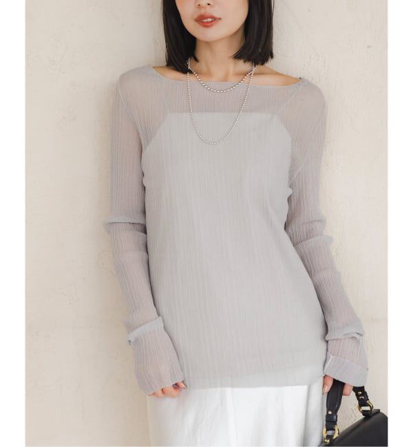 NOBLE「《WEB限定カラー》シアーホリゾンタルリブニット」|ニット・セーター|