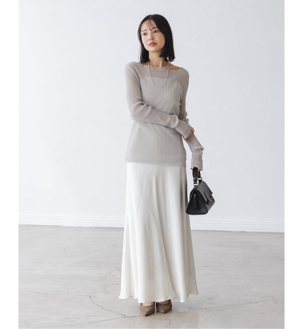 NOBLE「《WEB限定カラー》シアーホリゾンタルリブニット」|ニット・セーター|