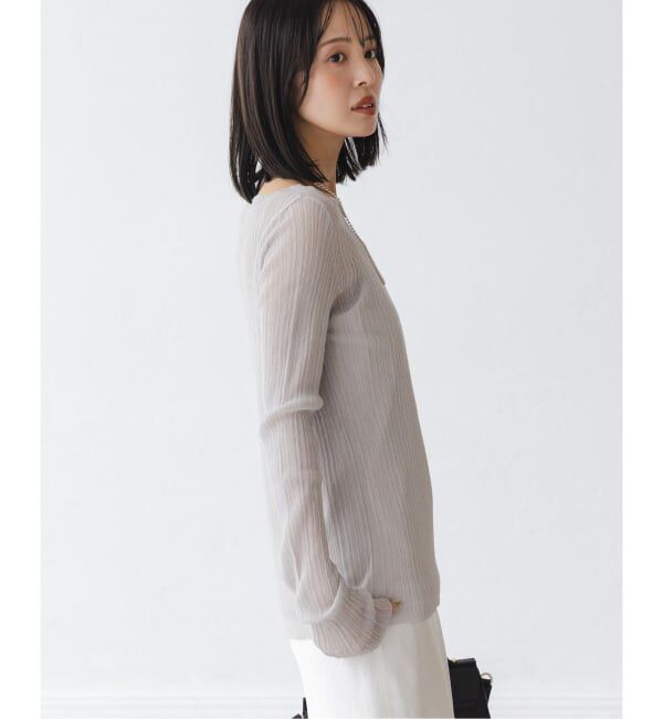 NOBLE「《WEB限定カラー》シアーホリゾンタルリブニット」|ニット・セーター|