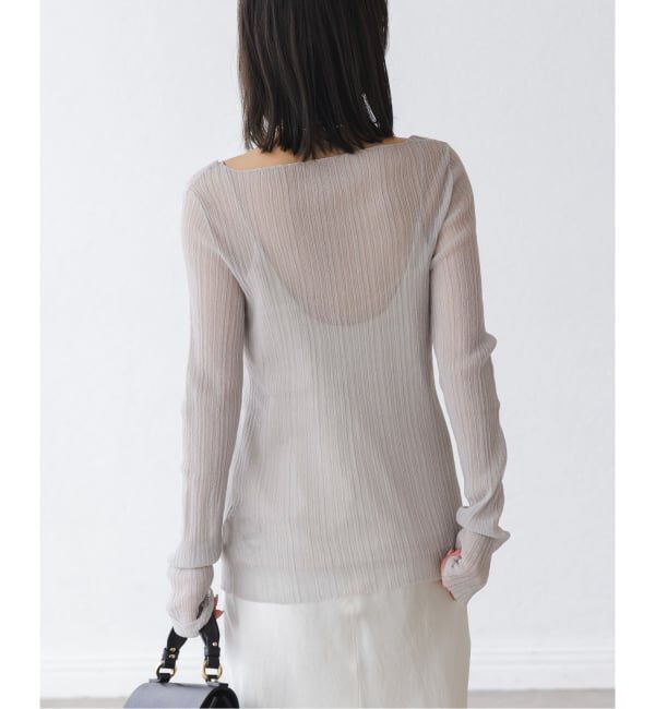 NOBLE「《WEB限定カラー》シアーホリゾンタルリブニット」|ニット・セーター|