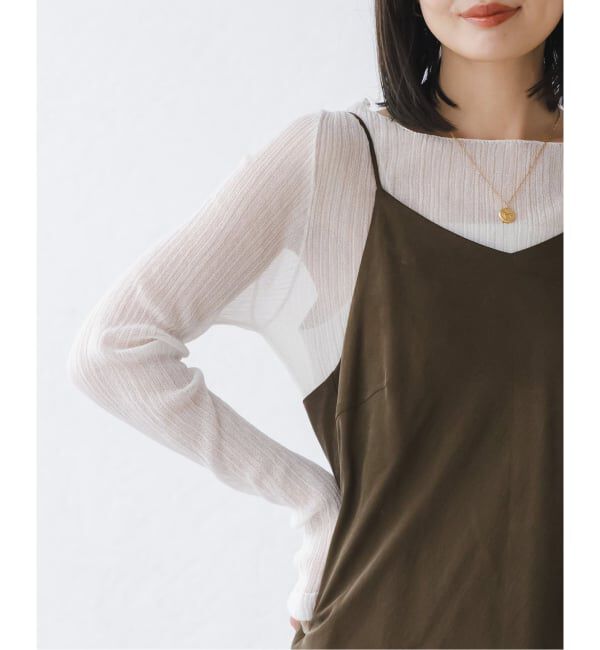 NOBLE「《WEB限定カラー》シアーホリゾンタルリブニット」|ニット・セーター|