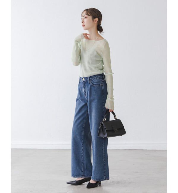 NOBLE「《WEB限定カラー》シアーホリゾンタルリブニット」|ニット・セーター|