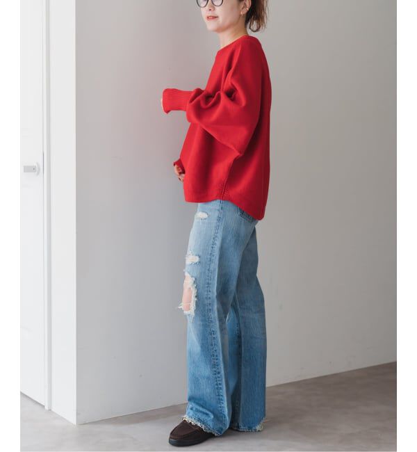 Spick and Span「《WEB限定 / 追加》バルキーヤーンドルマンロングリブニット」|ニット・セーター|