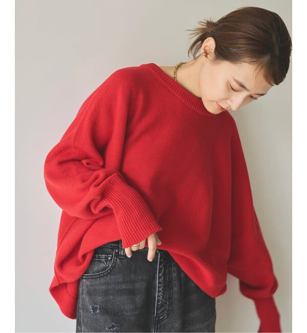 Spick and Span「《WEB限定 / 追加》バルキーヤーンドルマンロングリブニット」|ニット・セーター|