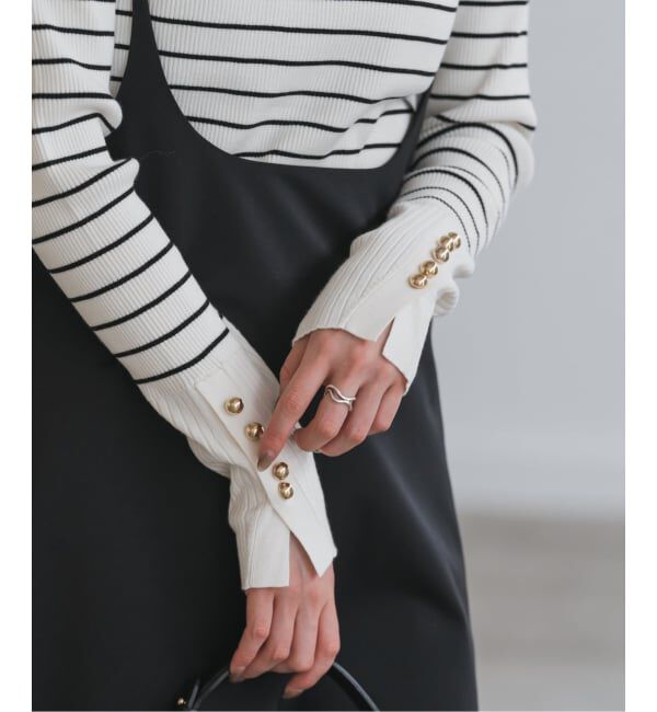 NOBLE「《WEB＆日本橋店限定・追加》ボタンディテールタイトリブニット」|ニット・セーター|