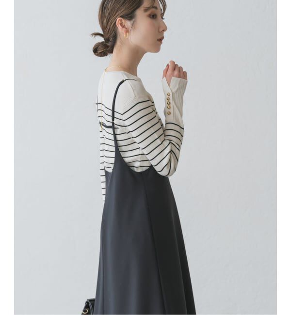 NOBLE「《WEB＆日本橋店限定・追加》ボタンディテールタイトリブニット」|ニット・セーター|