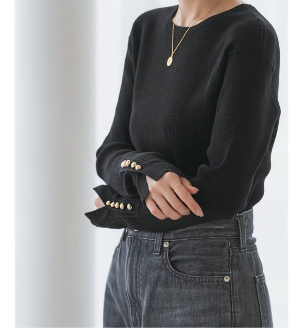 NOBLE「《WEB＆日本橋店限定・追加》ボタンディテールタイトリブニット」|ニット・セーター|