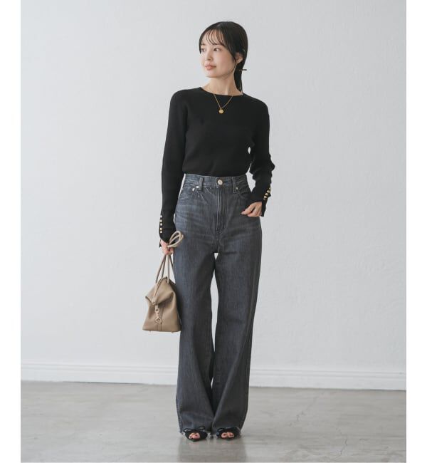 NOBLE「《WEB＆日本橋店限定・追加》ボタンディテールタイトリブニット」|ニット・セーター|