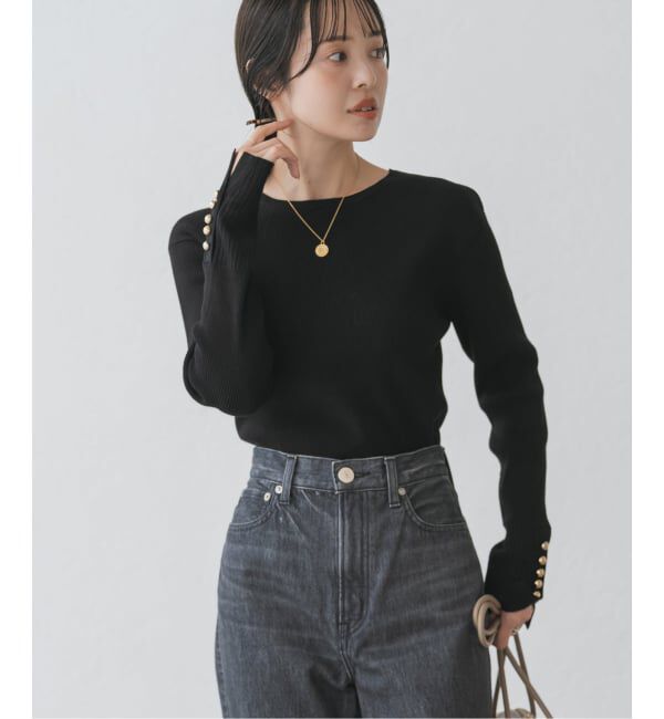 NOBLE「《WEB＆日本橋店限定・追加》ボタンディテールタイトリブニット」|ニット・セーター|