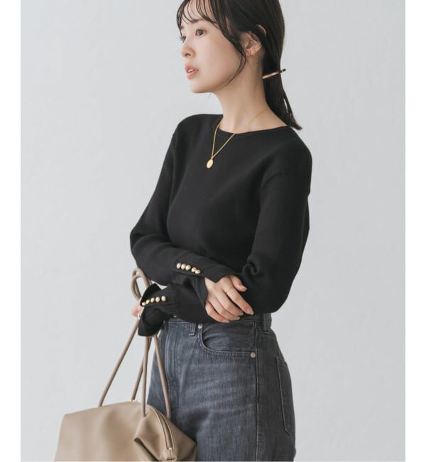 NOBLE「《WEB＆日本橋店限定・追加》ボタンディテールタイトリブニット」|ニット・セーター|