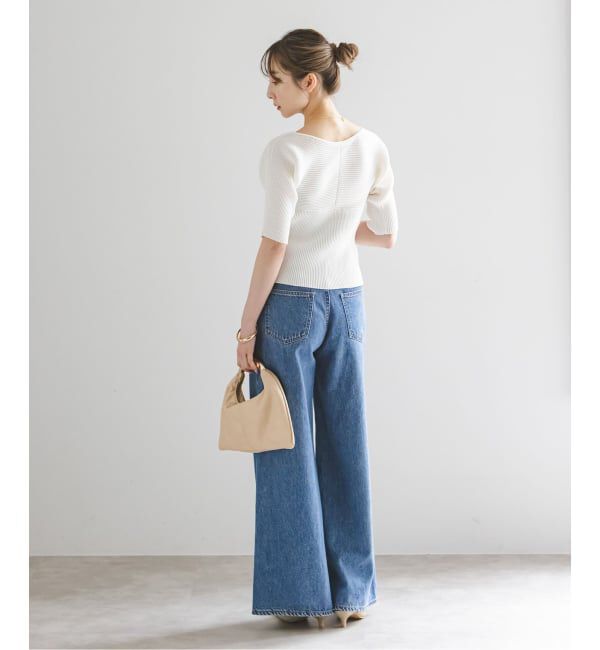 NOBLE「《予約》ゴールドボタンVネックリブニット」|カーディガン|