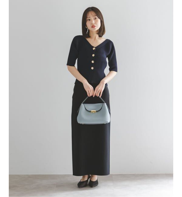 NOBLE「《予約》ゴールドボタンVネックリブニット」|カーディガン|