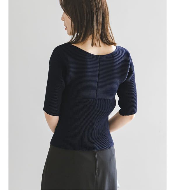 NOBLE「《予約》ゴールドボタンVネックリブニット」|カーディガン|