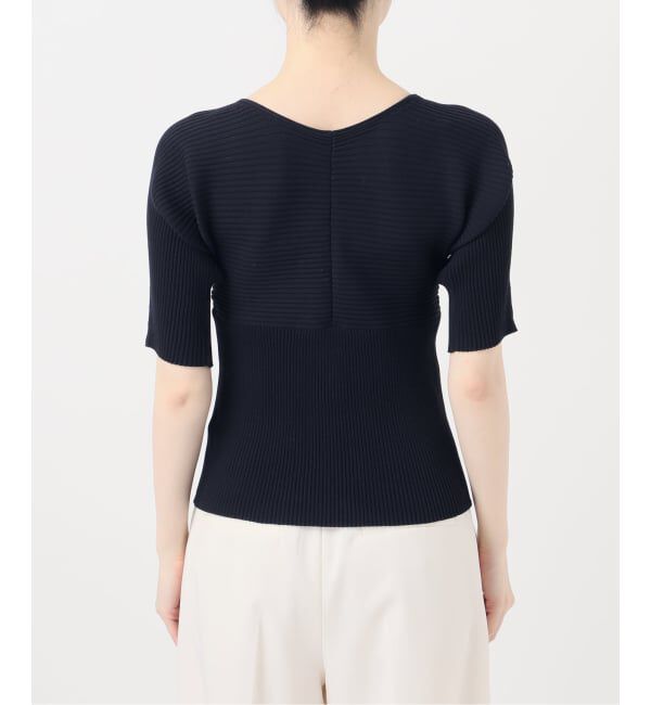 NOBLE「《予約》ゴールドボタンVネックリブニット」|カーディガン|