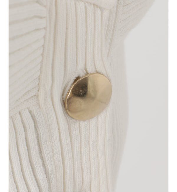 NOBLE「《予約》ゴールドボタンVネックリブニット」|カーディガン|