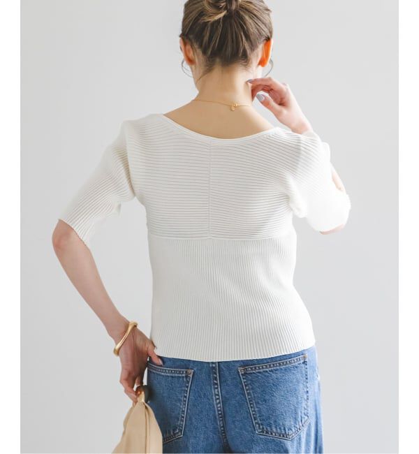 NOBLE「《予約》ゴールドボタンVネックリブニット」|カーディガン|