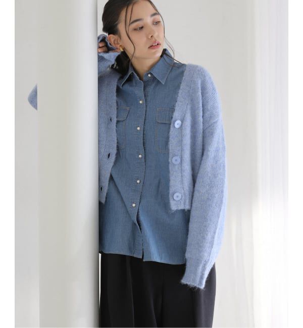  「【洗える】Vネックコンパクトカーディガン」|カーディガン|