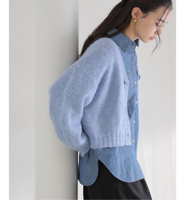  「【洗える】Vネックコンパクトカーディガン」|カーディガン|