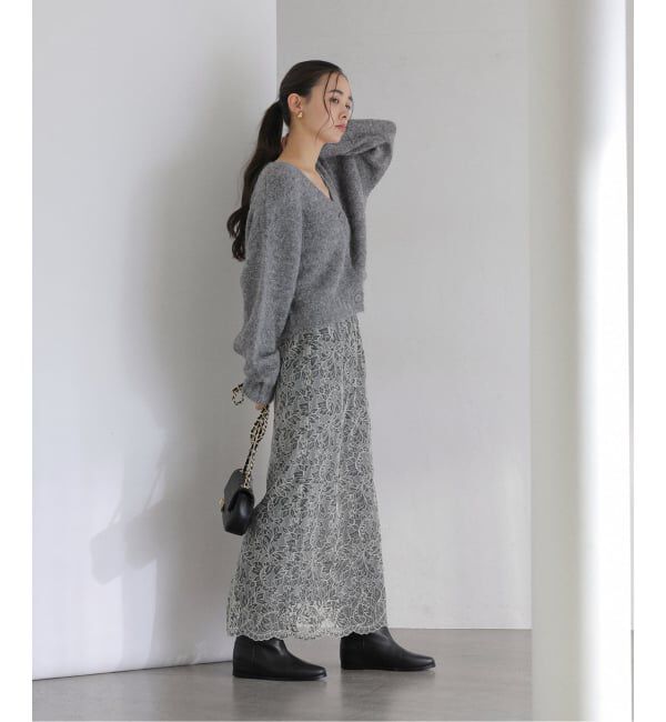  「【洗える】Vネックコンパクトカーディガン」|カーディガン|