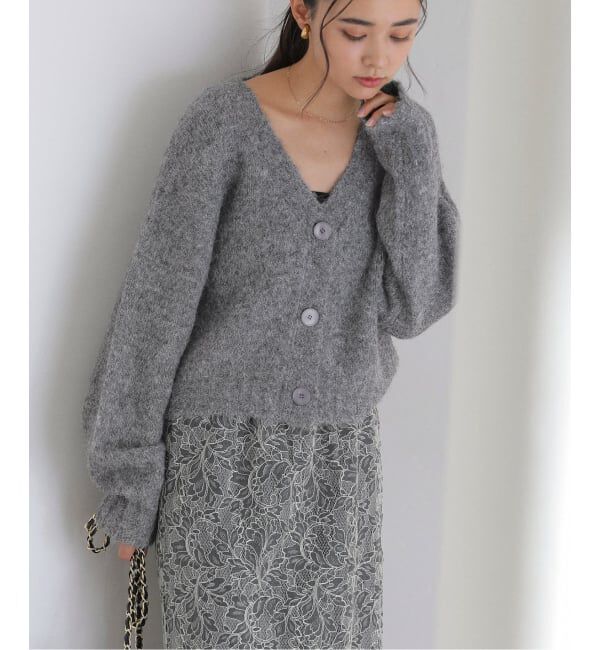  「【洗える】Vネックコンパクトカーディガン」|カーディガン|