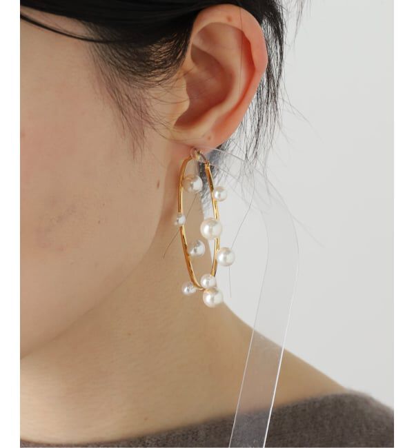  「STELLAR HOLLYWOOD/ステラハリウッド シェルパールフープピアス」|ピアス|