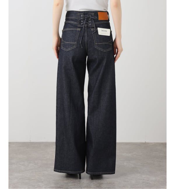  「【洗える】SOMETHING / サムシング LISA LACE UP WIDE」|デニム|