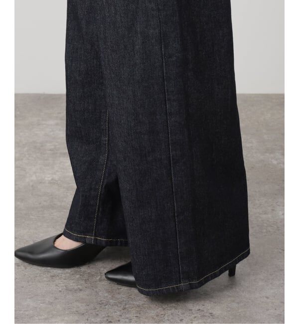  「【洗える】SOMETHING / サムシング LISA LACE UP WIDE」|デニム|