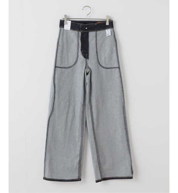  「【洗える】SOMETHING / サムシング LISA LACE UP WIDE」|デニム|