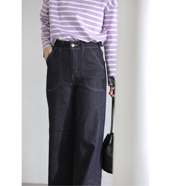  「【洗える】SOMETHING / サムシング LISA LACE UP WIDE」|デニム|