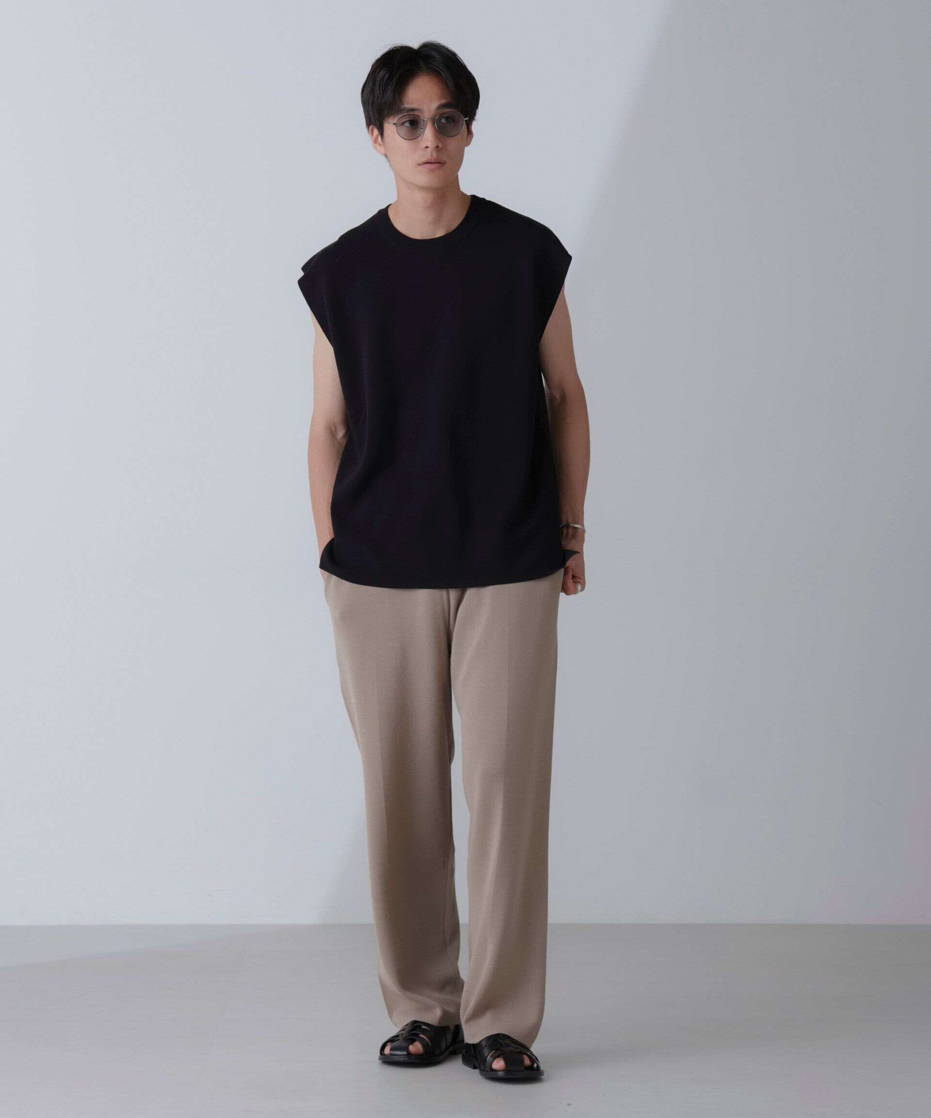 nano･universe「14ゲージミラノリブニット タンクトップ(手洗い可能)」|ニット・セーター|