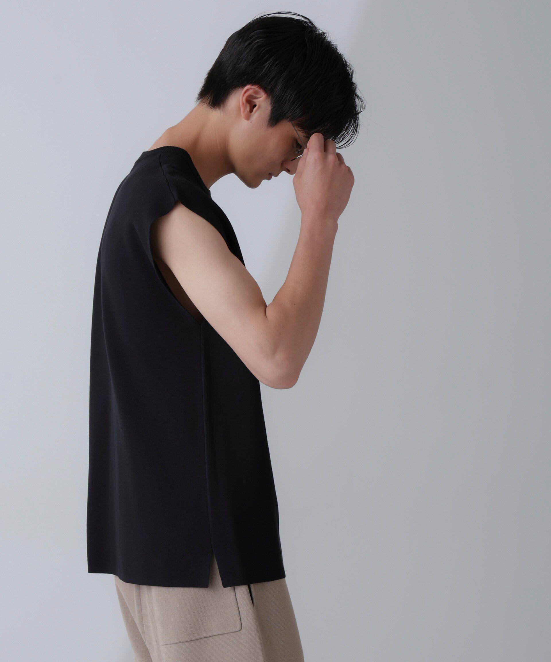 nano･universe「14ゲージミラノリブニット タンクトップ(手洗い可能)」|ニット・セーター|