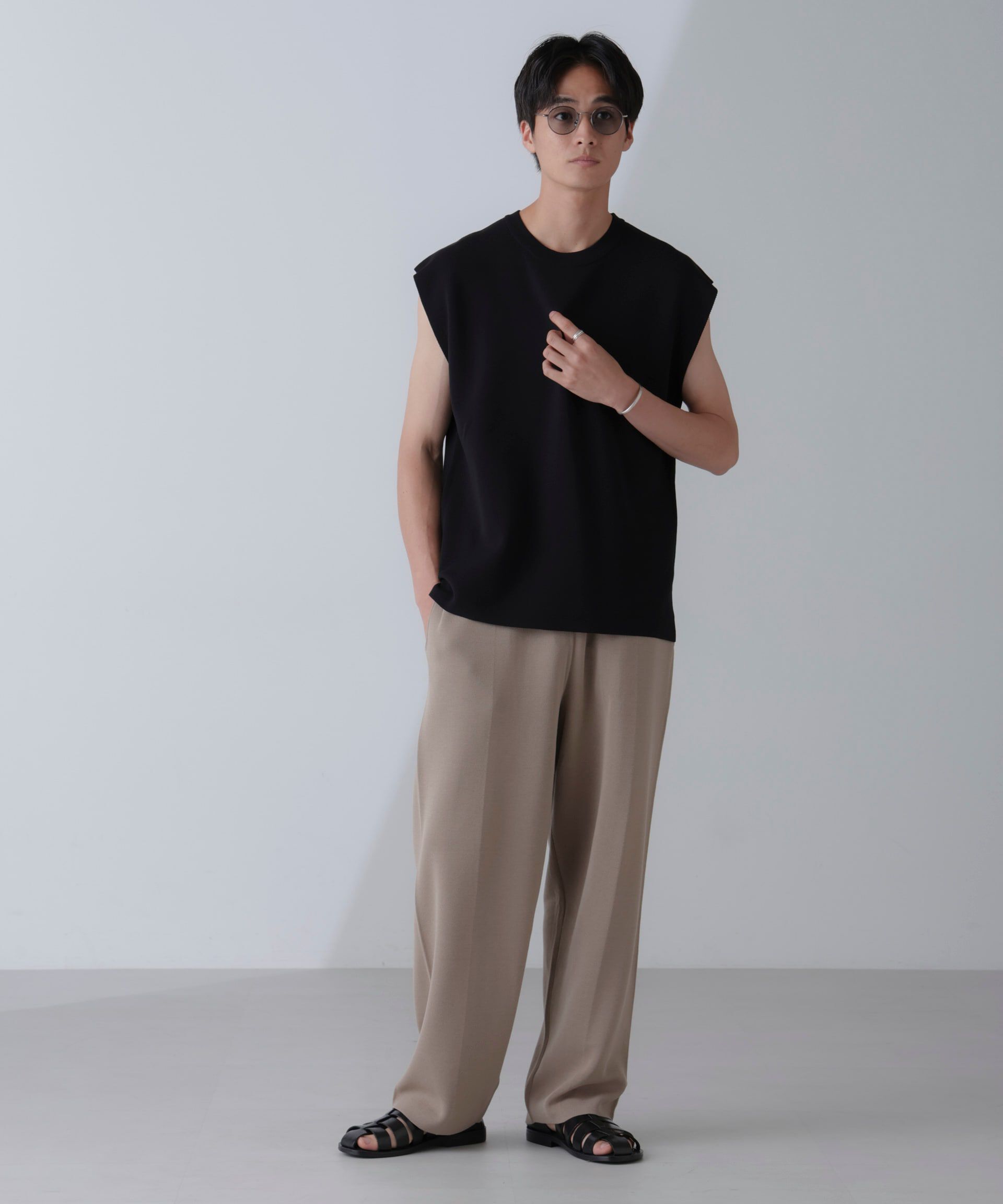 nano･universe「14ゲージミラノリブニット タンクトップ(手洗い可能)」|ニット・セーター|