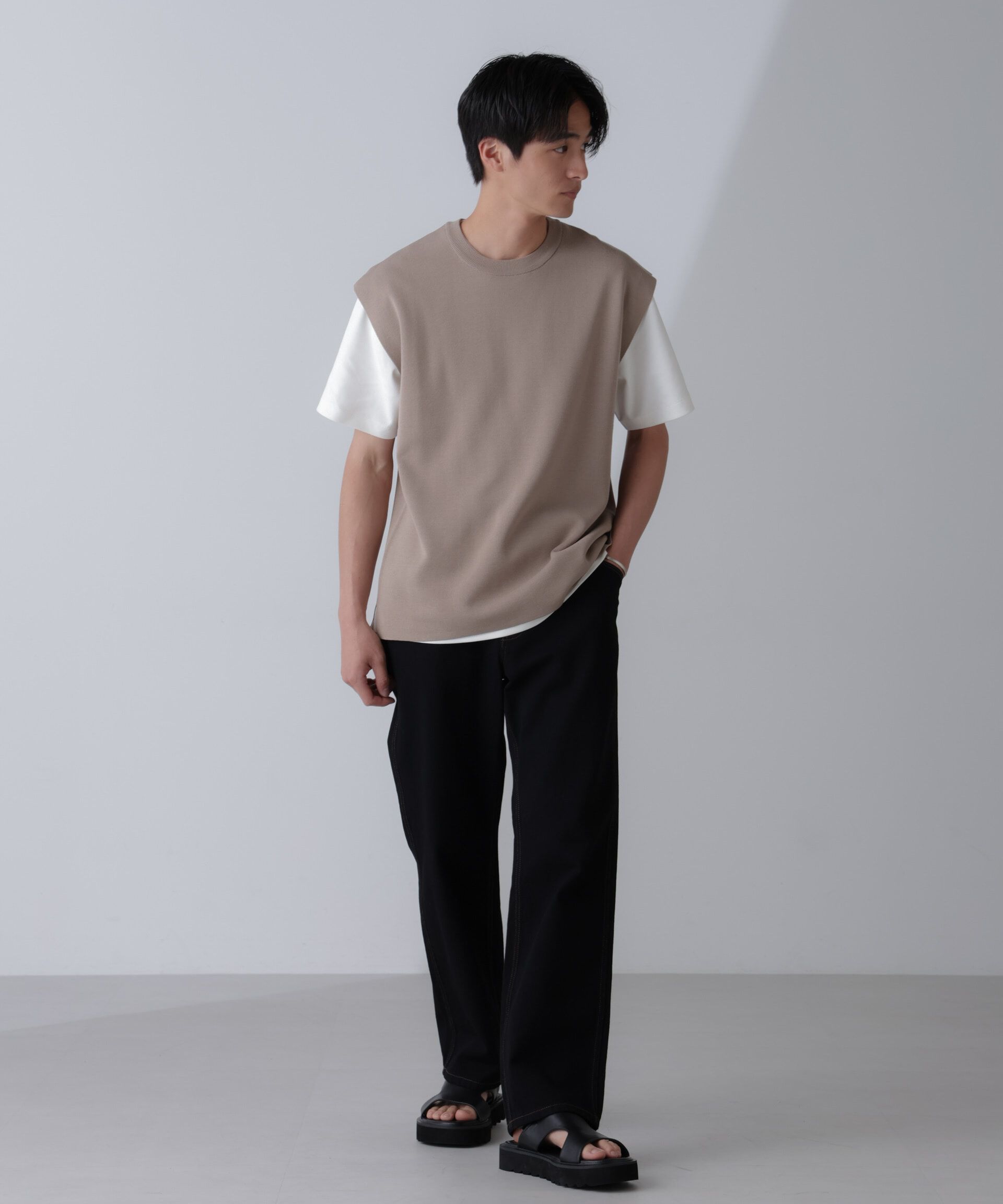 nano･universe「14ゲージミラノリブニット タンクトップ(手洗い可能)」|ニット・セーター|