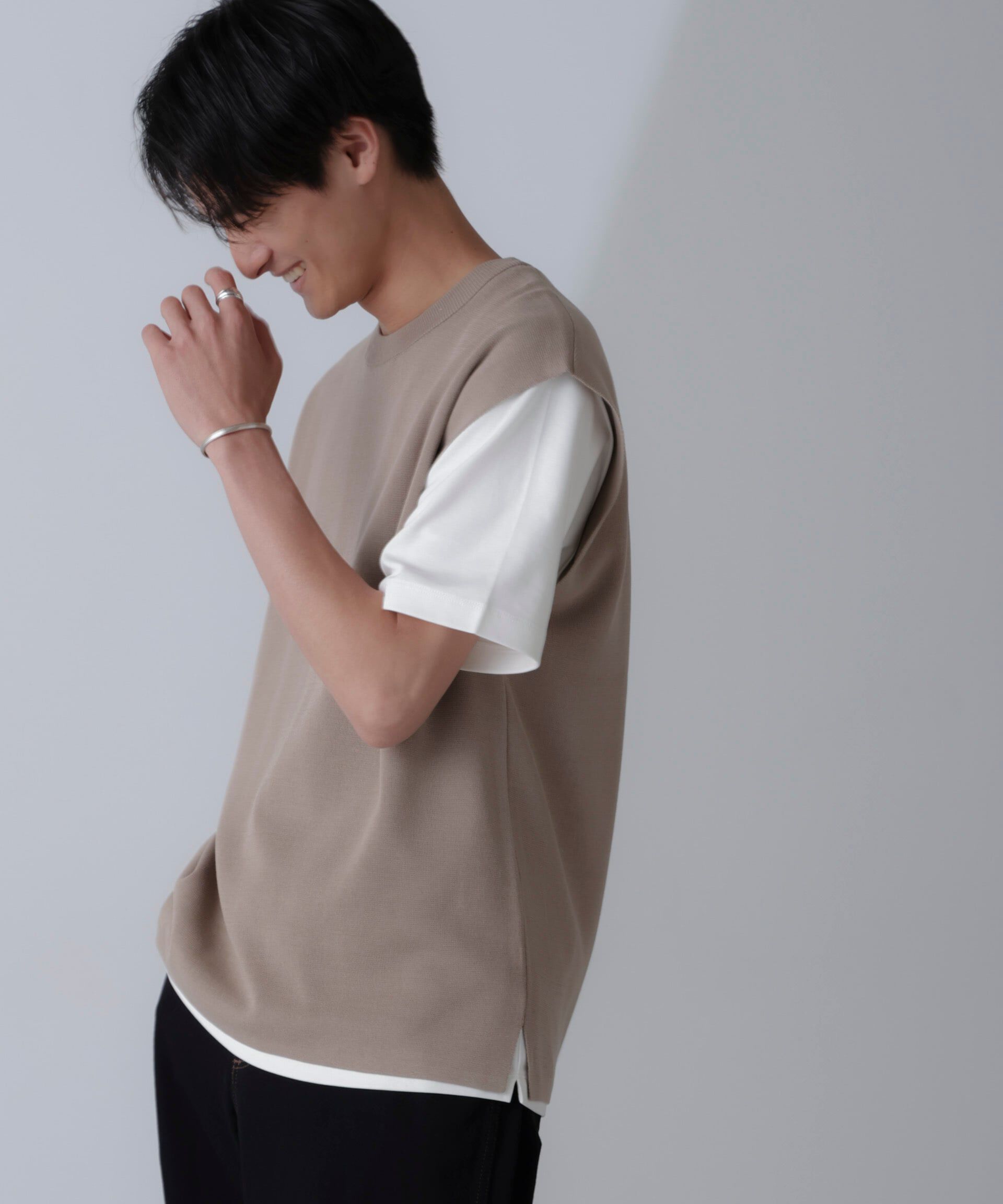 nano･universe「14ゲージミラノリブニット タンクトップ(手洗い可能)」|ニット・セーター|