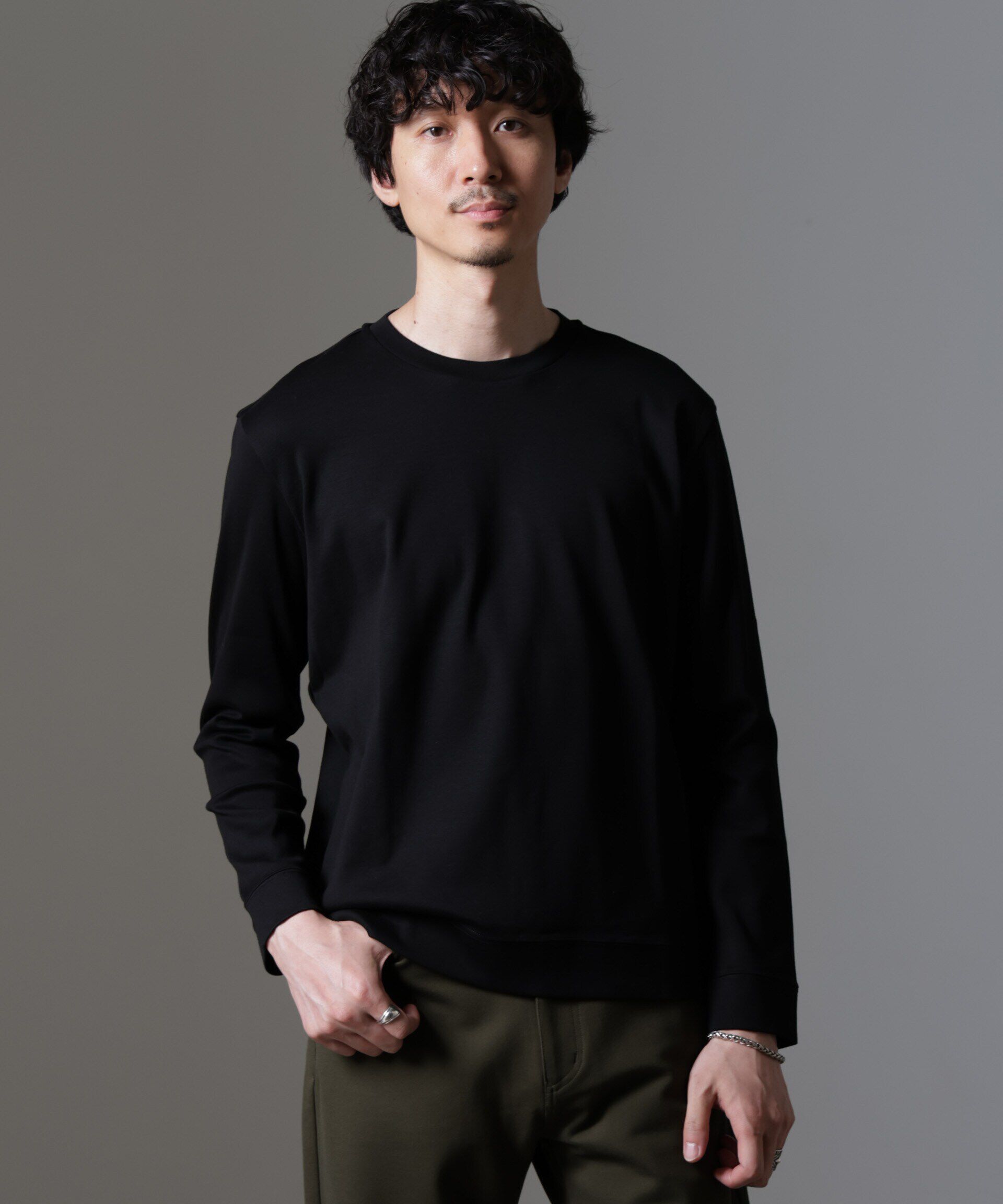 nano･universe「｢FORMAL JERSEY｣クルーネックカットソー長袖」|Tシャツ・カットソー|