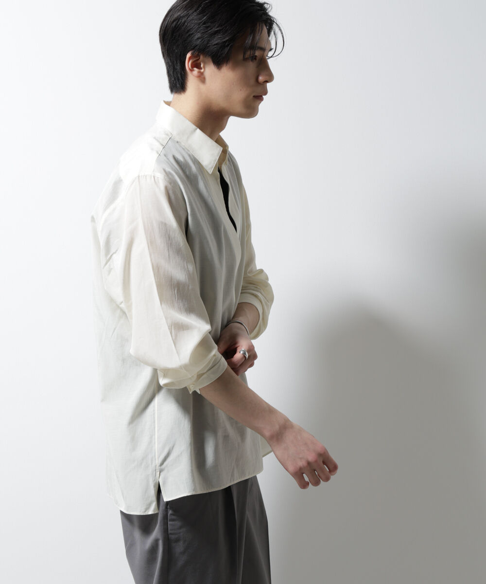 nano･universe「キュプラコットンバルーズシャツ 長袖」|シャツ・ブラウス|