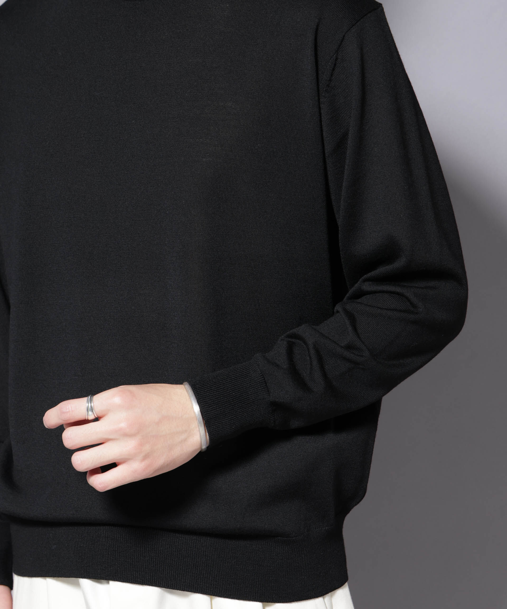 nano･universe「「毛玉レスニット」ファインゲージモックネック」|ニット・セーター|