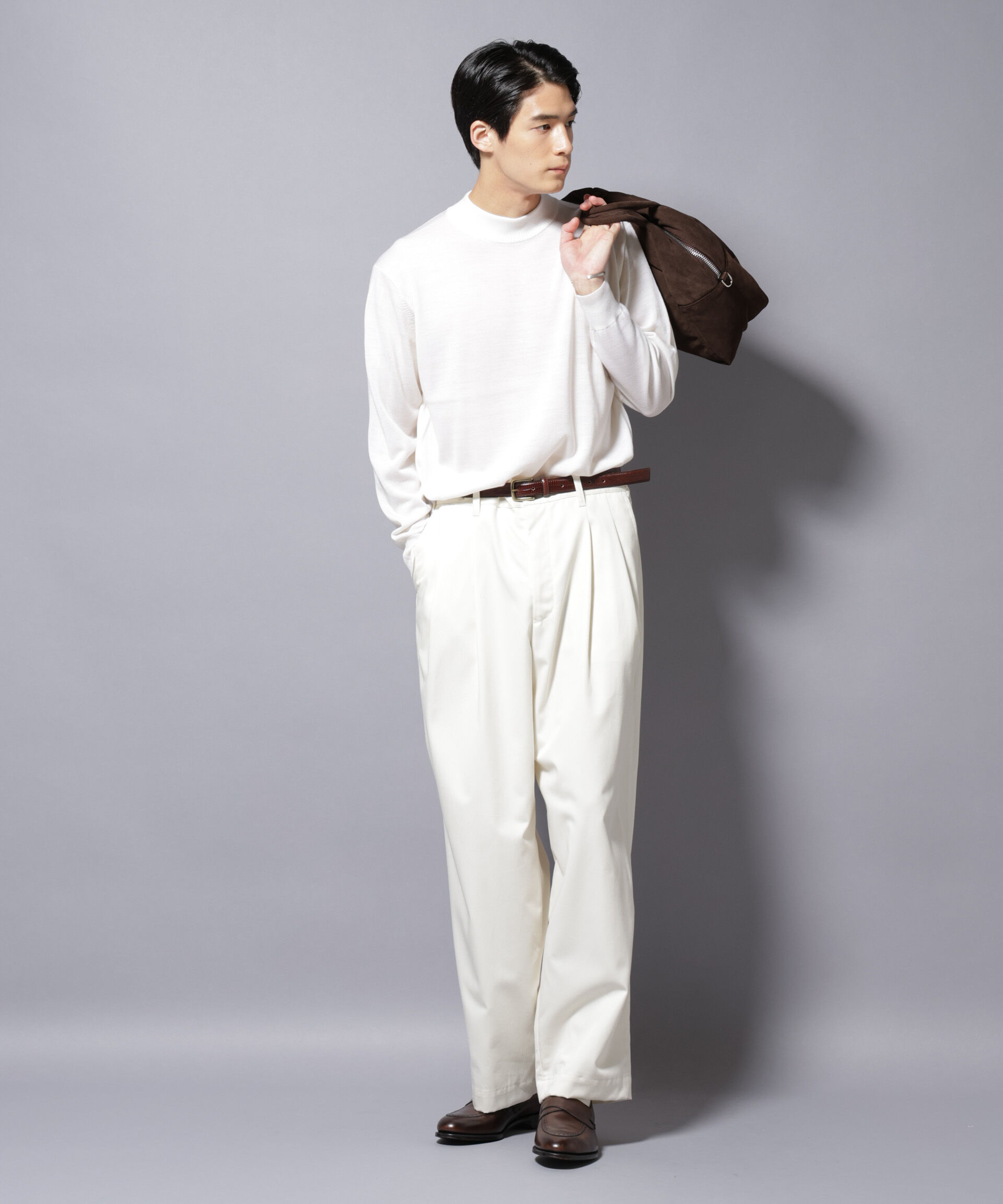 nano･universe「「毛玉レスニット」ファインゲージモックネック」|ニット・セーター|